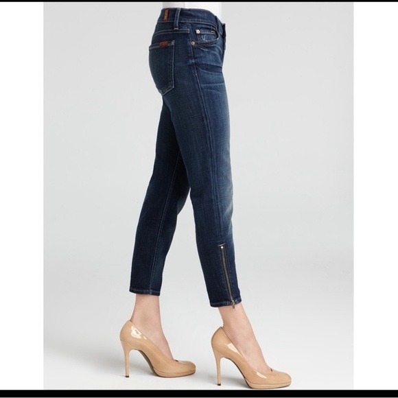 7 For All Mankind Denim - 7 For All Mankind Skinny Ankle Zip Jeans Size 29